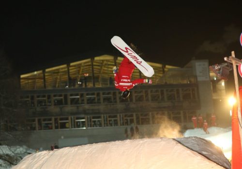 Freestyle snowboard ski show